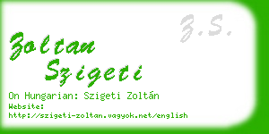zoltan szigeti business card
